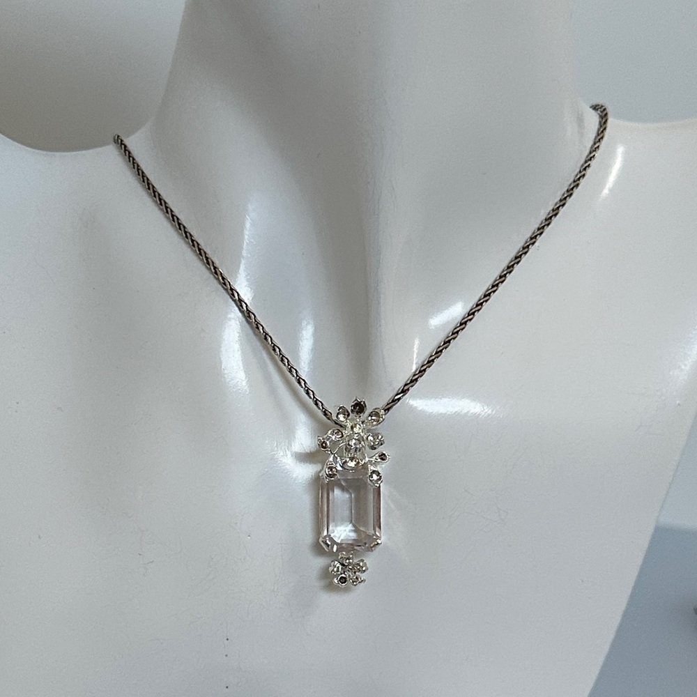 Elegant 925 sterling Silver Pendant Necklace made in italy